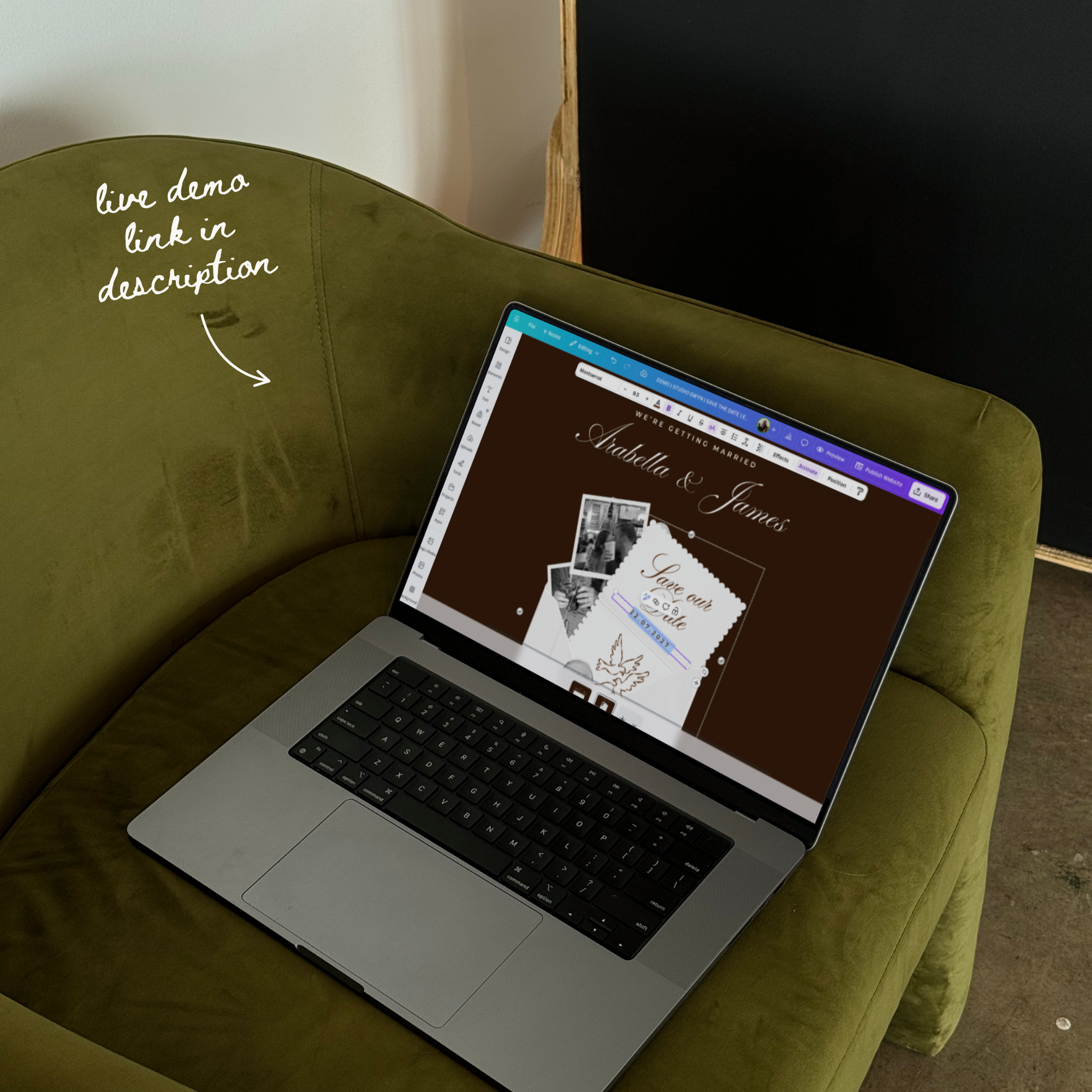 Save The Date Wedding Website Template (Burgundy)