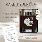 Old Money Wedding Website Template with RSVP (Burgundy)