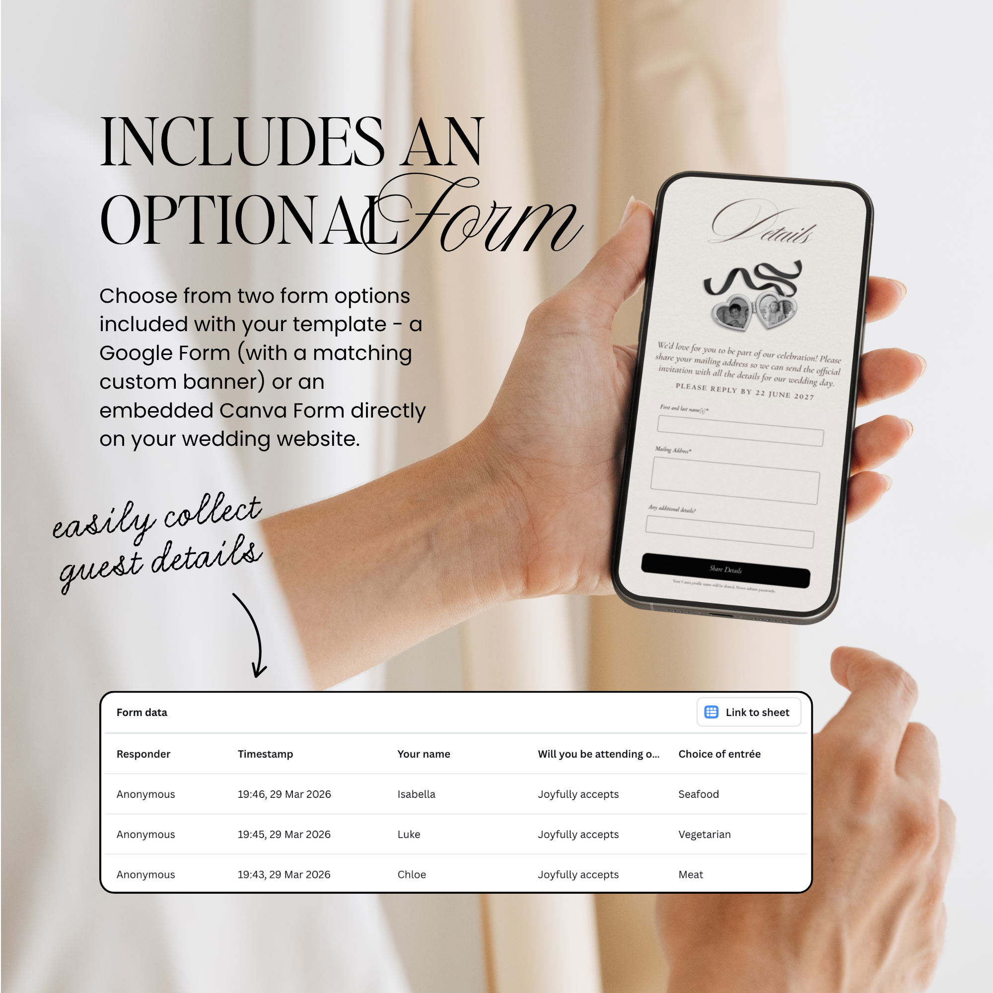 Save The Date Website Template (Romantic 01 - Ivory & Black)