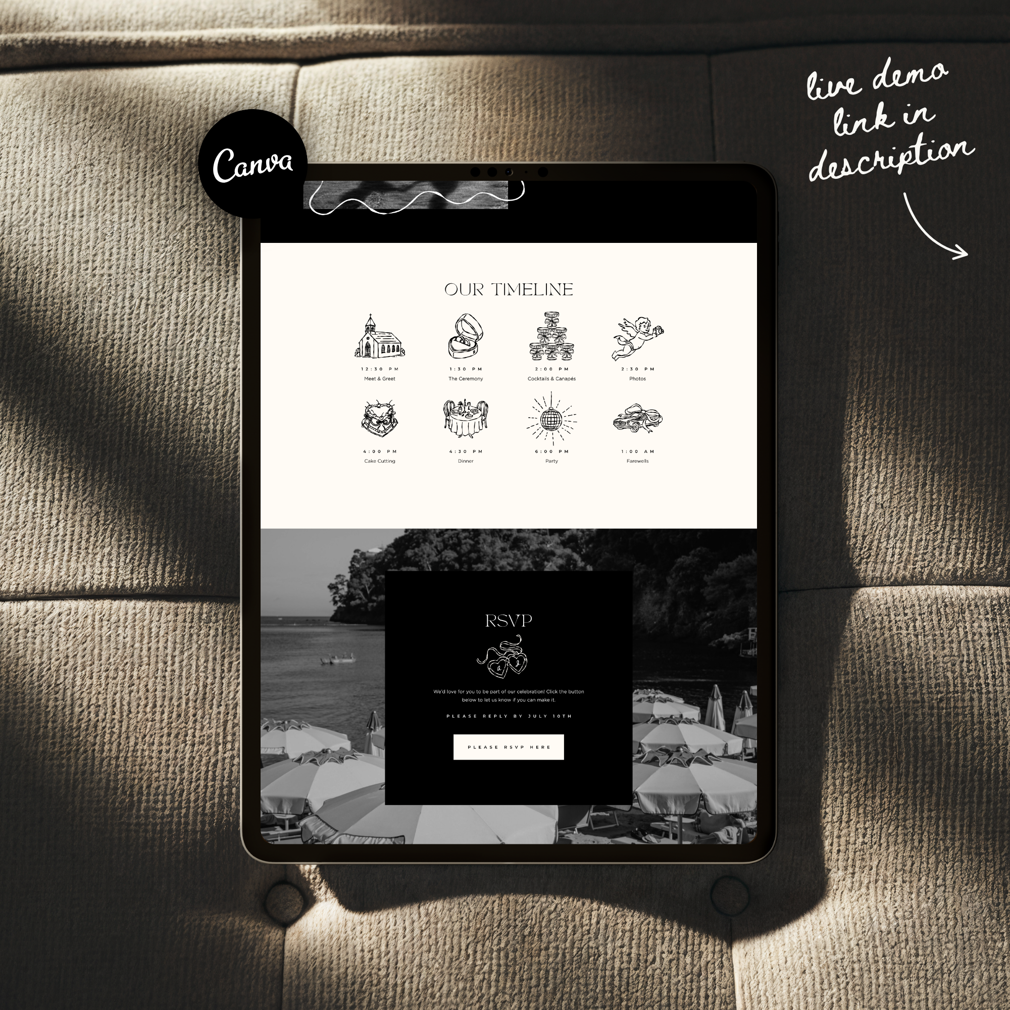 Elegant Minimal Wedding Website Template with RSVP