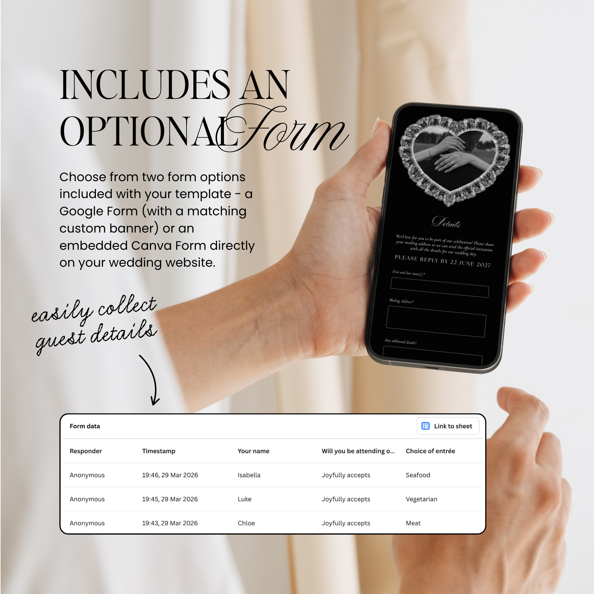 Save The Date Wedding Website Template (Photo Booth Animation 01 - Black)