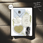 Wedding Website Template with RSVP (Envelope 05 - Blue + Green)