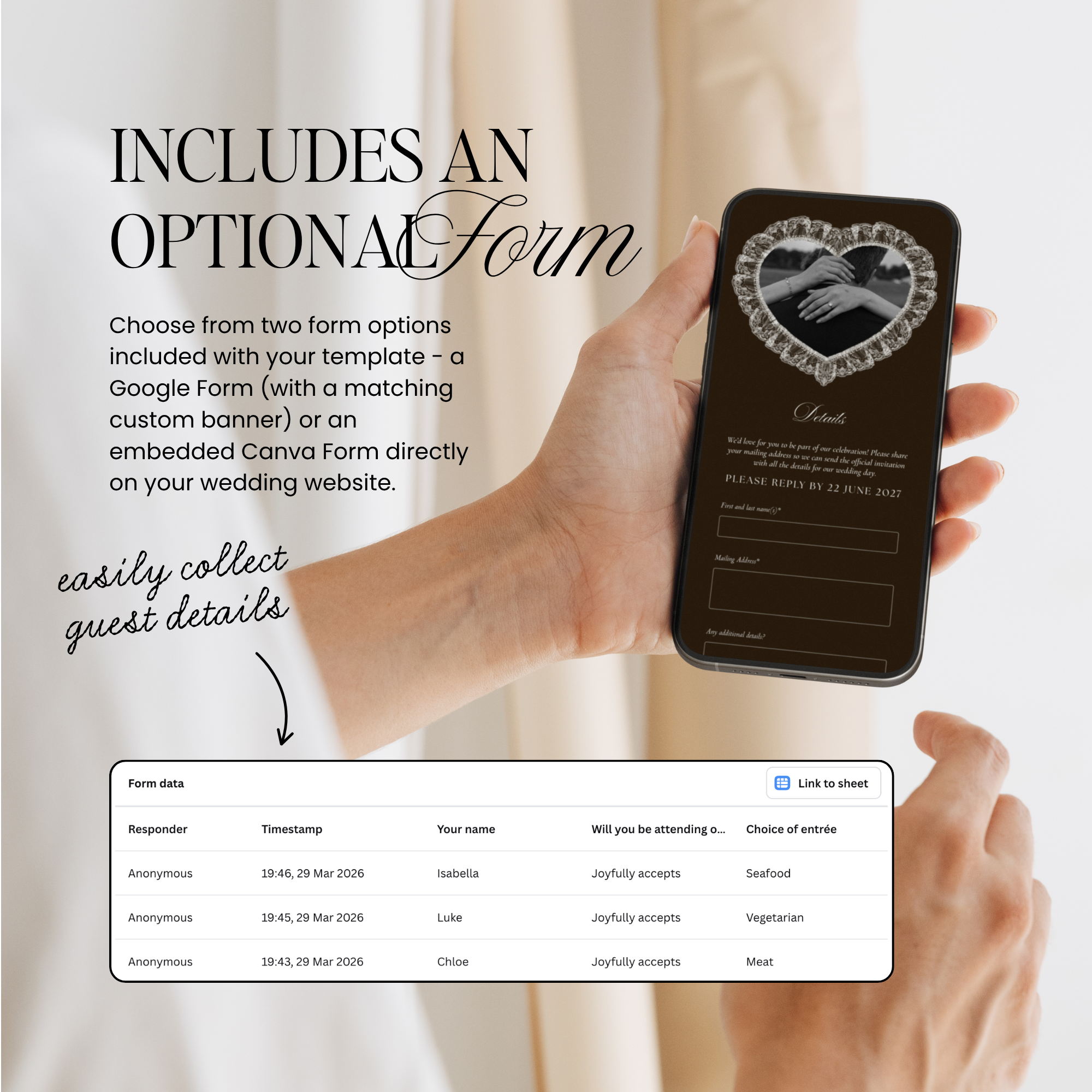 Save The Date Wedding Website Template (Photo Booth Animation 01 - Brown)