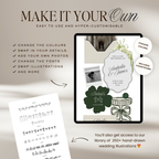 Wedding Website Template with RSVP (White & Green)