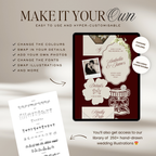 Old Money Wedding Website Template with RSVP (Burgundy)