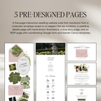 Wedding Website Template with RSVP (Pink & Green)