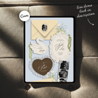 Wedding Website Template with RSVP (Envelope 05 - yellow, blue + brown)