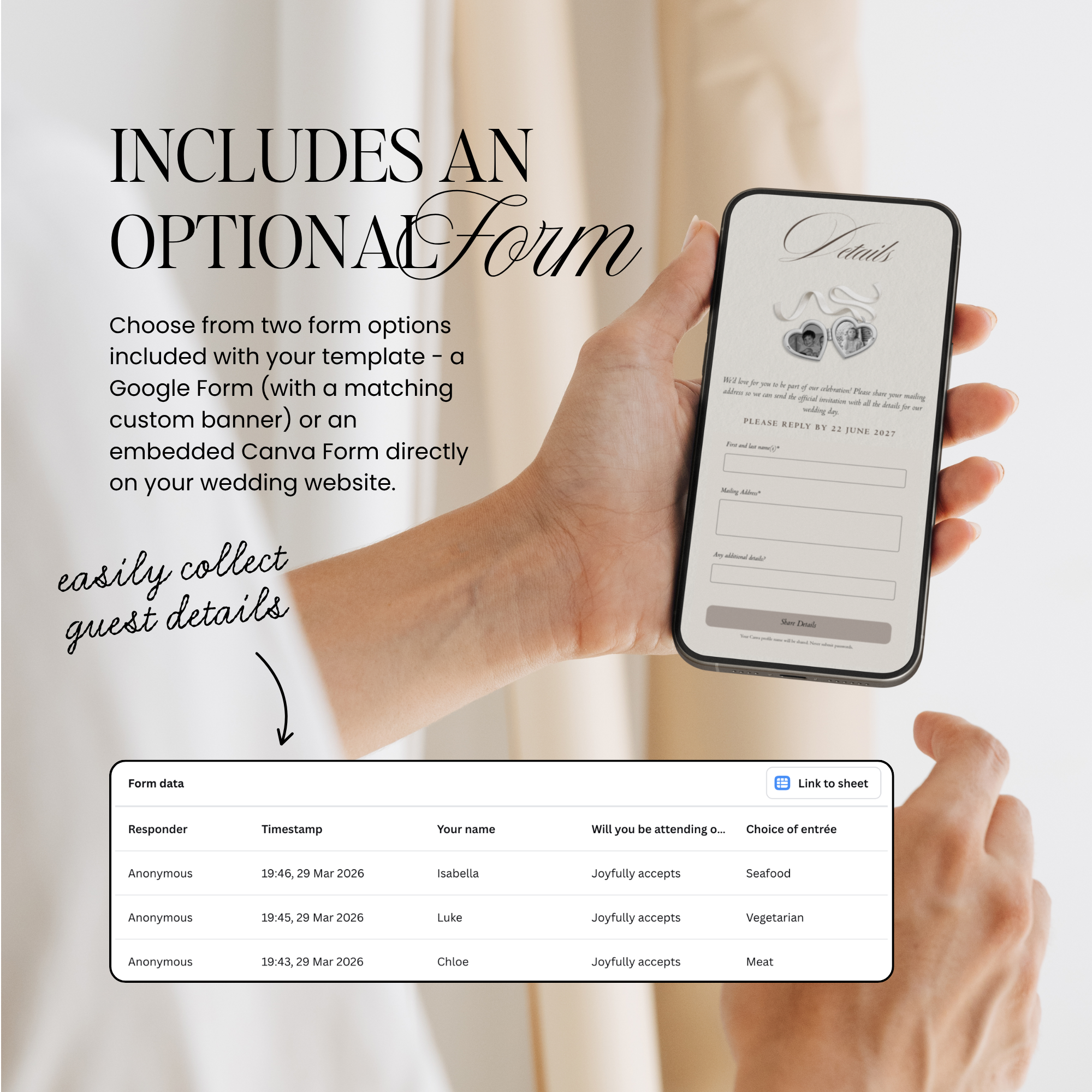 Save The Date Website Template (Romantic 01 - Ivory)