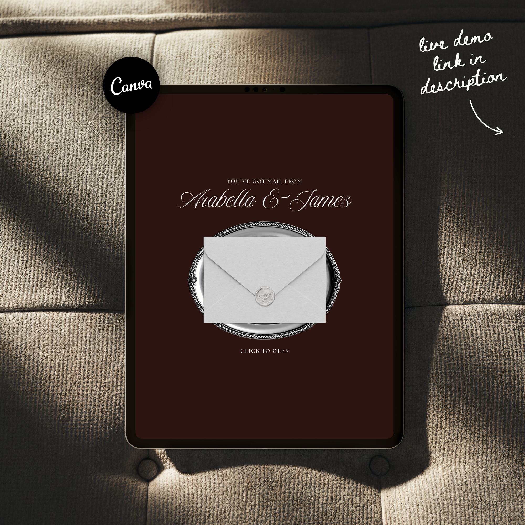 Old Money Save The Date Website Template (Burgundy)