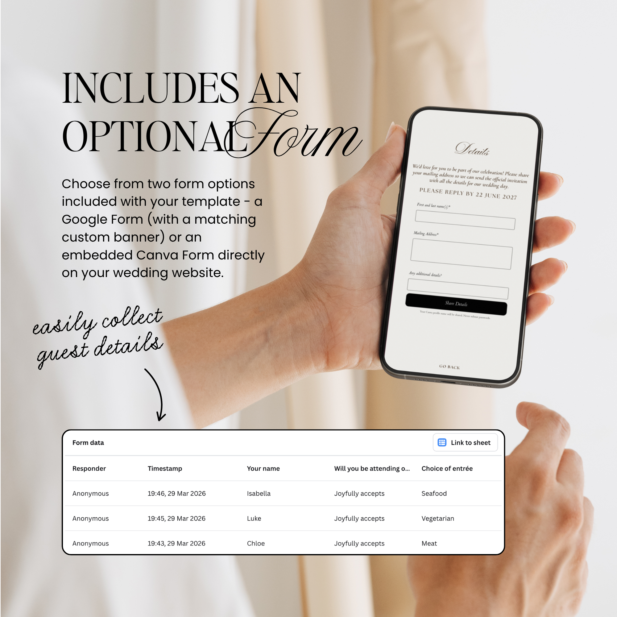 Save The Date Wedding Website Template (Photo Booth Animation 01 - Ivory)