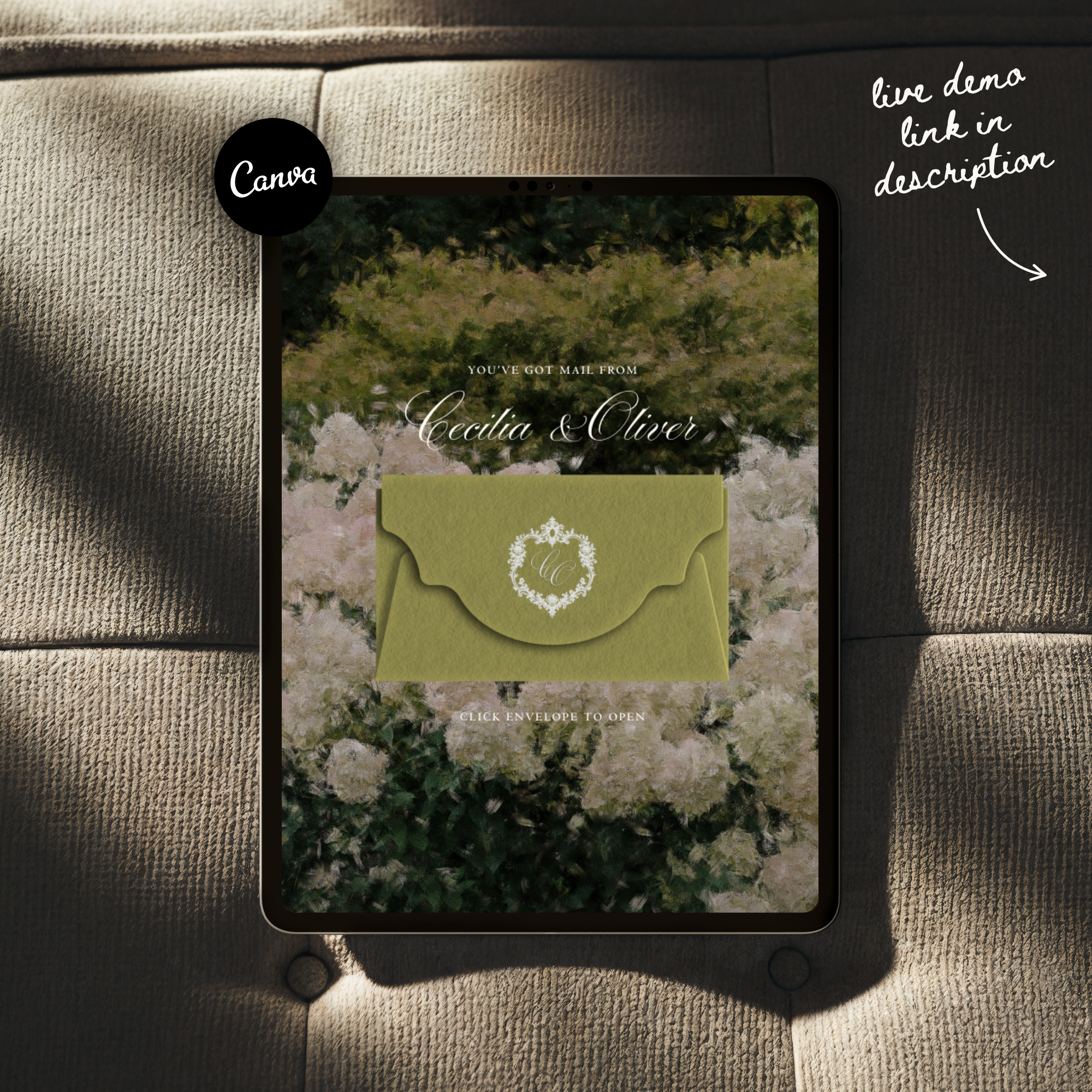Heirloom Save The Date Website Template (Green & Pink)