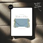 Save The Date Wedding Website Template (Envelope 04 - Blue & Pink)