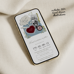 Save The Date Wedding Website Template (Envelope 04 - Blue & Pink)