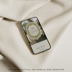 Heirloom Lace & Swan Wedding Website Template with RSVP (Green & Pink)