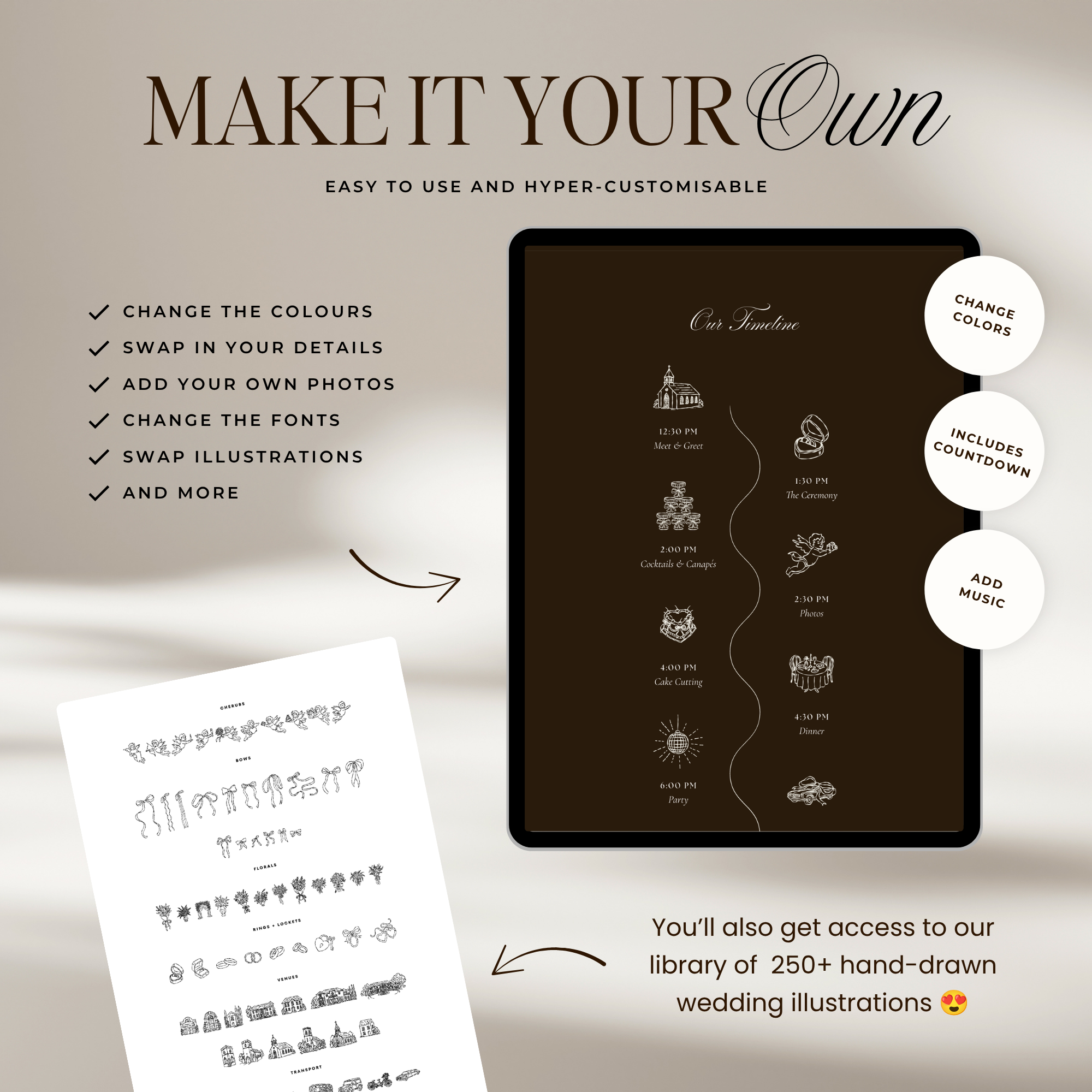 Wedding Website Template with RSVP (Photo Booth 01 - Brown)