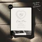 Lace Heart Save The Date Website Template (Lace 03 - Ivory)