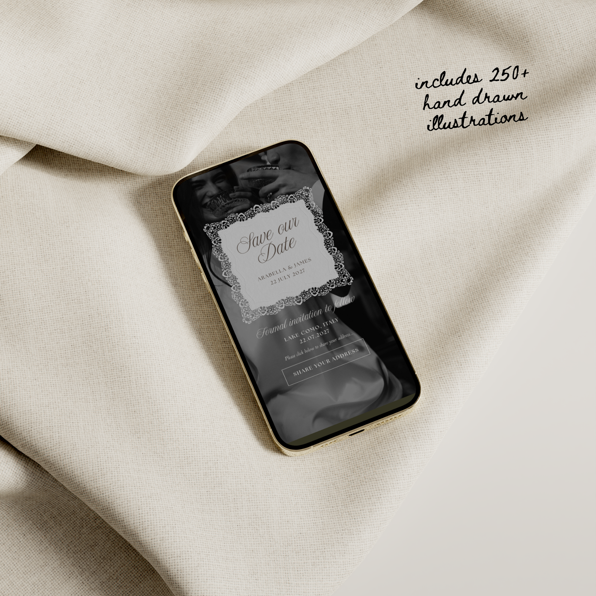 Old Money Save The Date Wedding Website Template (Olive)