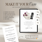 Wedding Website Template with RSVP (Envelope 06 - Chartreuse, Pink + Burgundy)