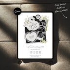 Save The Date Wedding Website Template (Envelope 05 - Black + White)