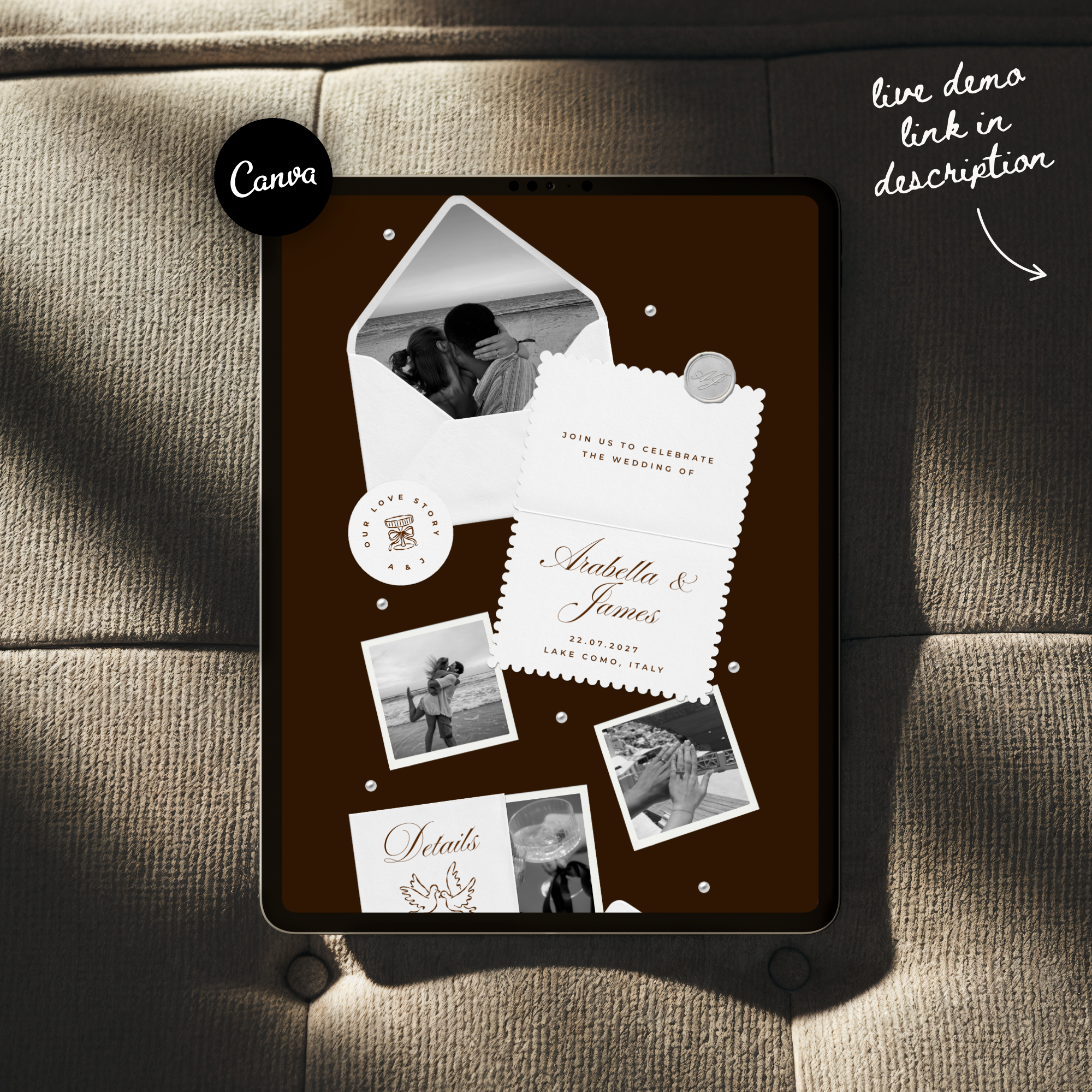 Wedding Website Template with RSVP (Burgundy)