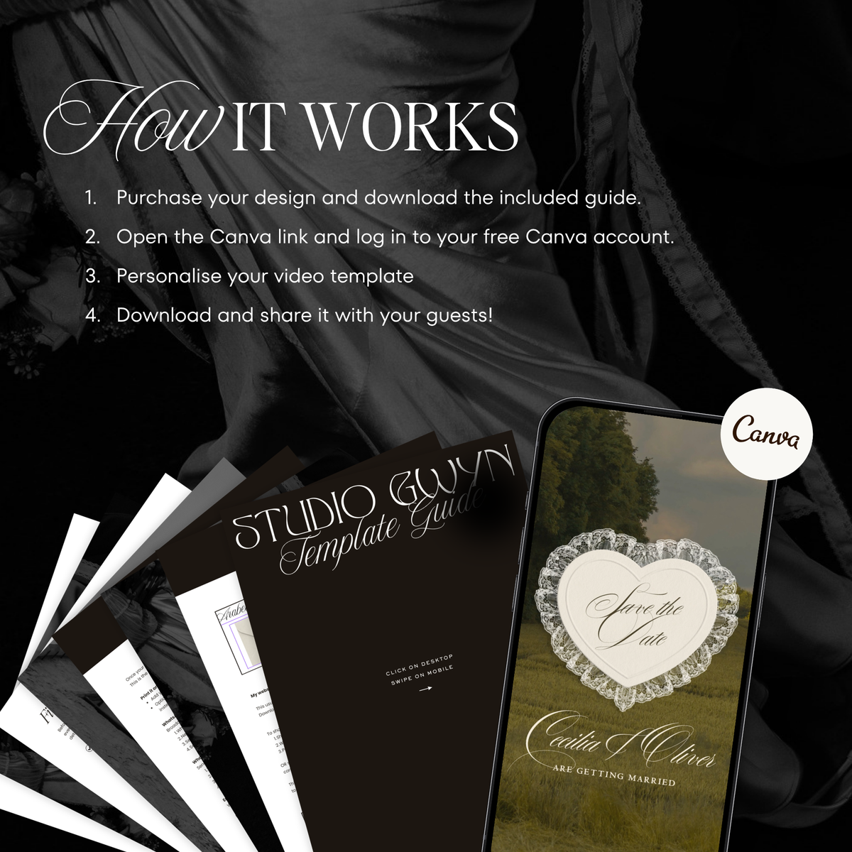 Lace Heart Save The Date Video Template (0102)