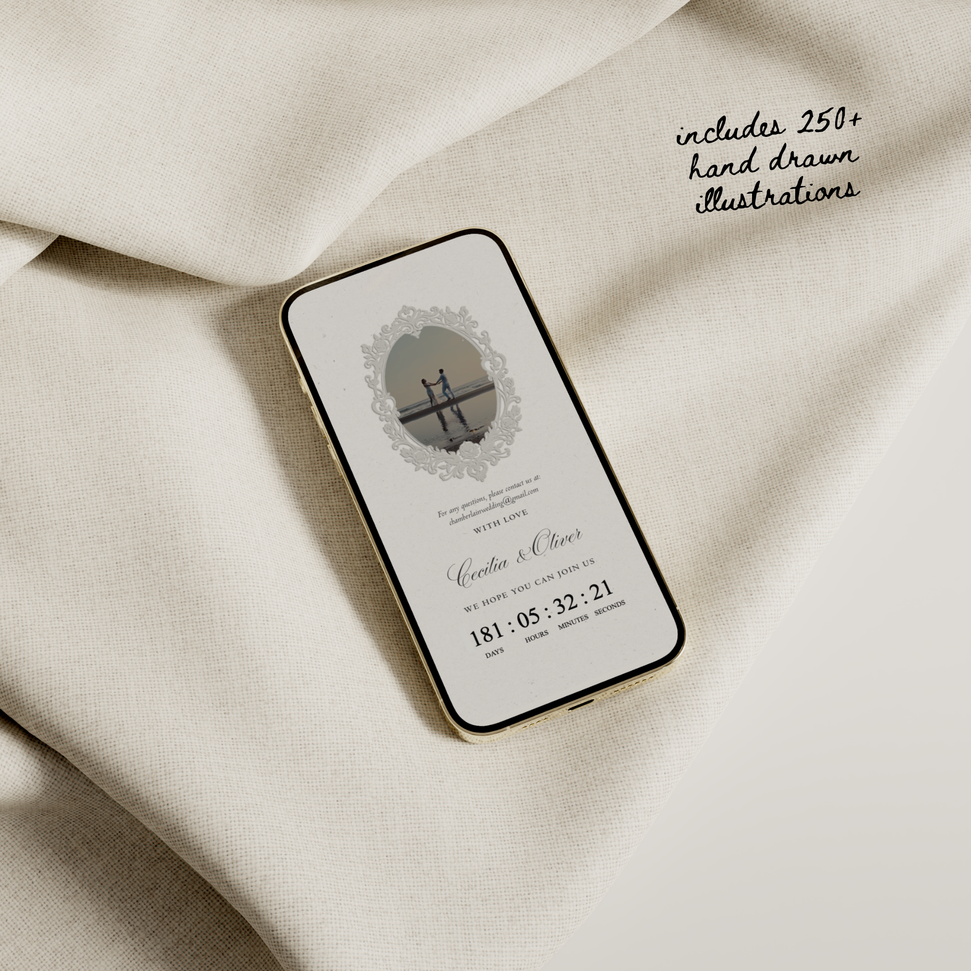 Heirloom Save The Date Website Template (Ivory 02)
