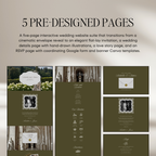 Old Money Wedding Website Template with RSVP (Olive)