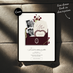 Save The Date Wedding Website Template (Envelope 07 - Burgundy + Ivory)