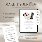 Wedding Website Template with RSVP (Envelope 05 - Green, Pink + Burgundy)