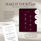 Wedding Website Template with RSVP (Photo Booth 01 - Burgundy)