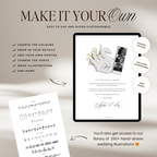 Wedding Website Template with RSVP (Envelope 05 - Black & White)