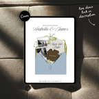 Save The Date Wedding Website Template (Brown & Dusty Blue)