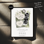 Save The Date Wedding Website Template (Envelope 05 - Sage Green + Ivory)