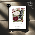 Save The Date Wedding Website Template (Envelope 05 - Green, Pink + Burgundy)