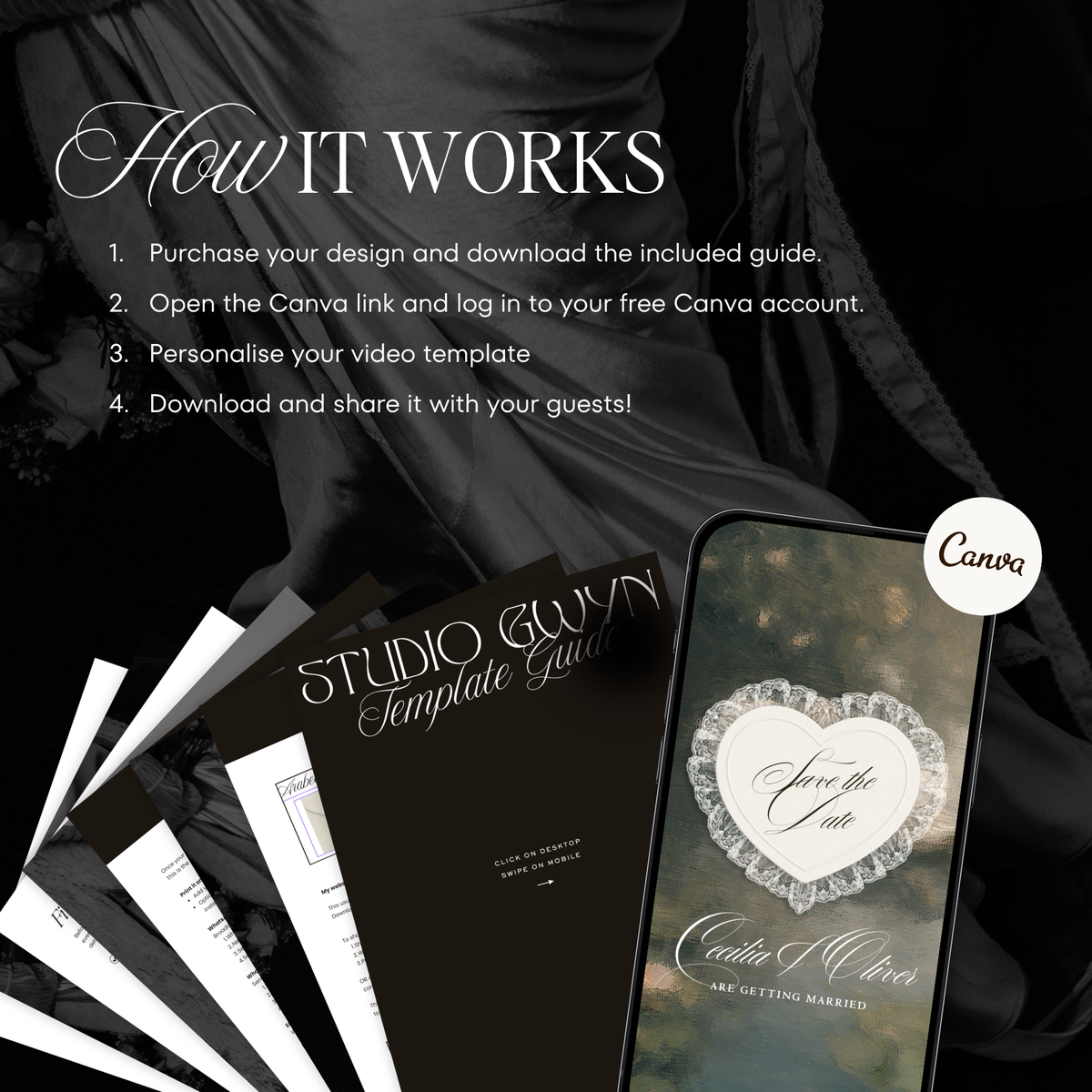 Lace Heart Save The Date Video Template (0101)