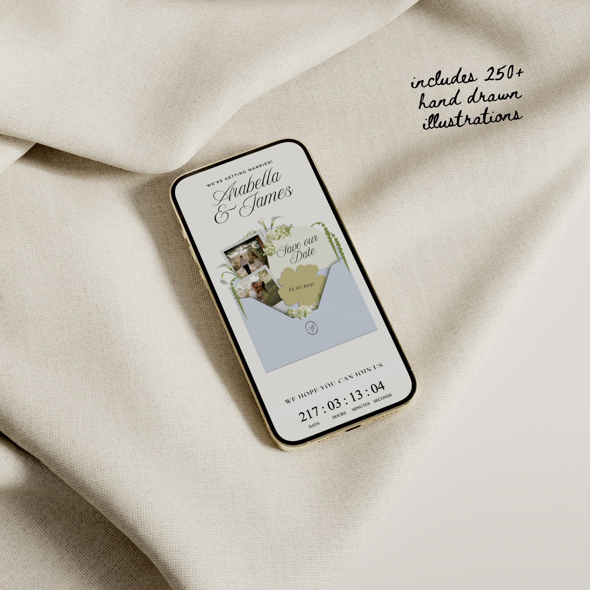 Save The Date Wedding Website Template (Blue & Green)
