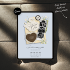 Save The Date Wedding Website Template (Envelope 05 - Yellow, Blue + Brown)