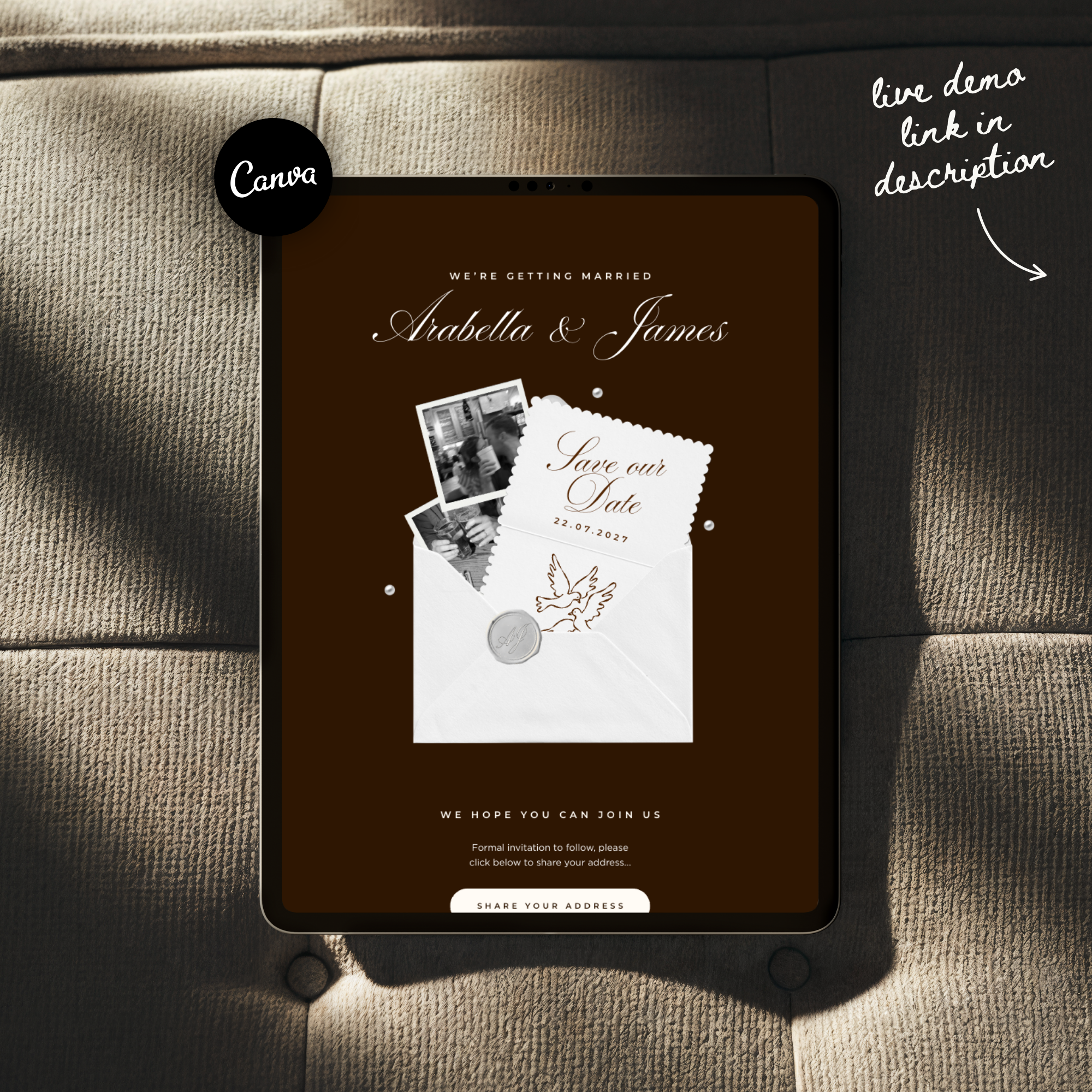 Save The Date Wedding Website Template (Burgundy)