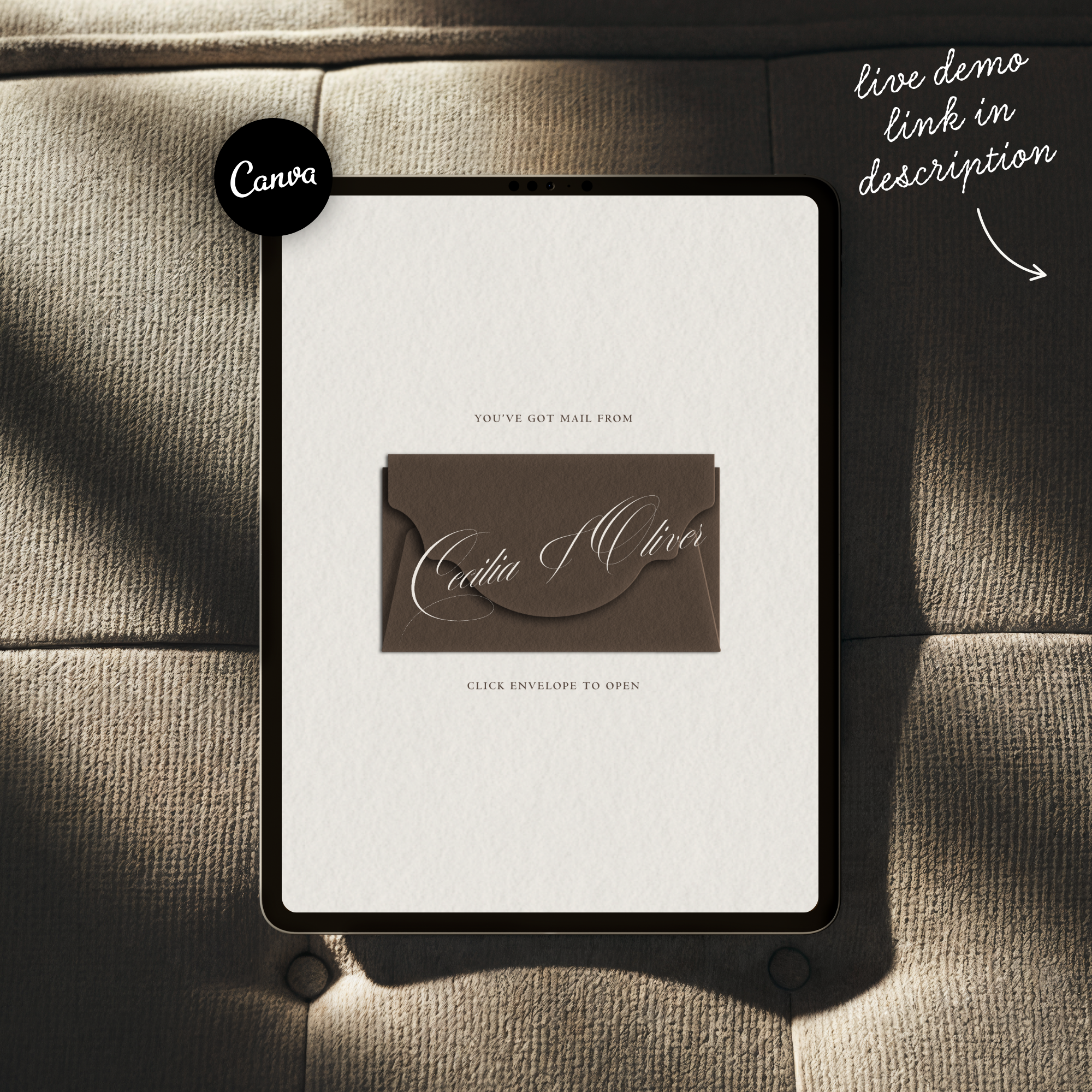 Save The Date Website Template (Vintage 01 - Brown Ivory)
