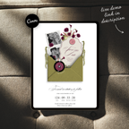 Save The Date Wedding Website Template (Envelope 06 - Chartreuse, Pink + Burgundy)