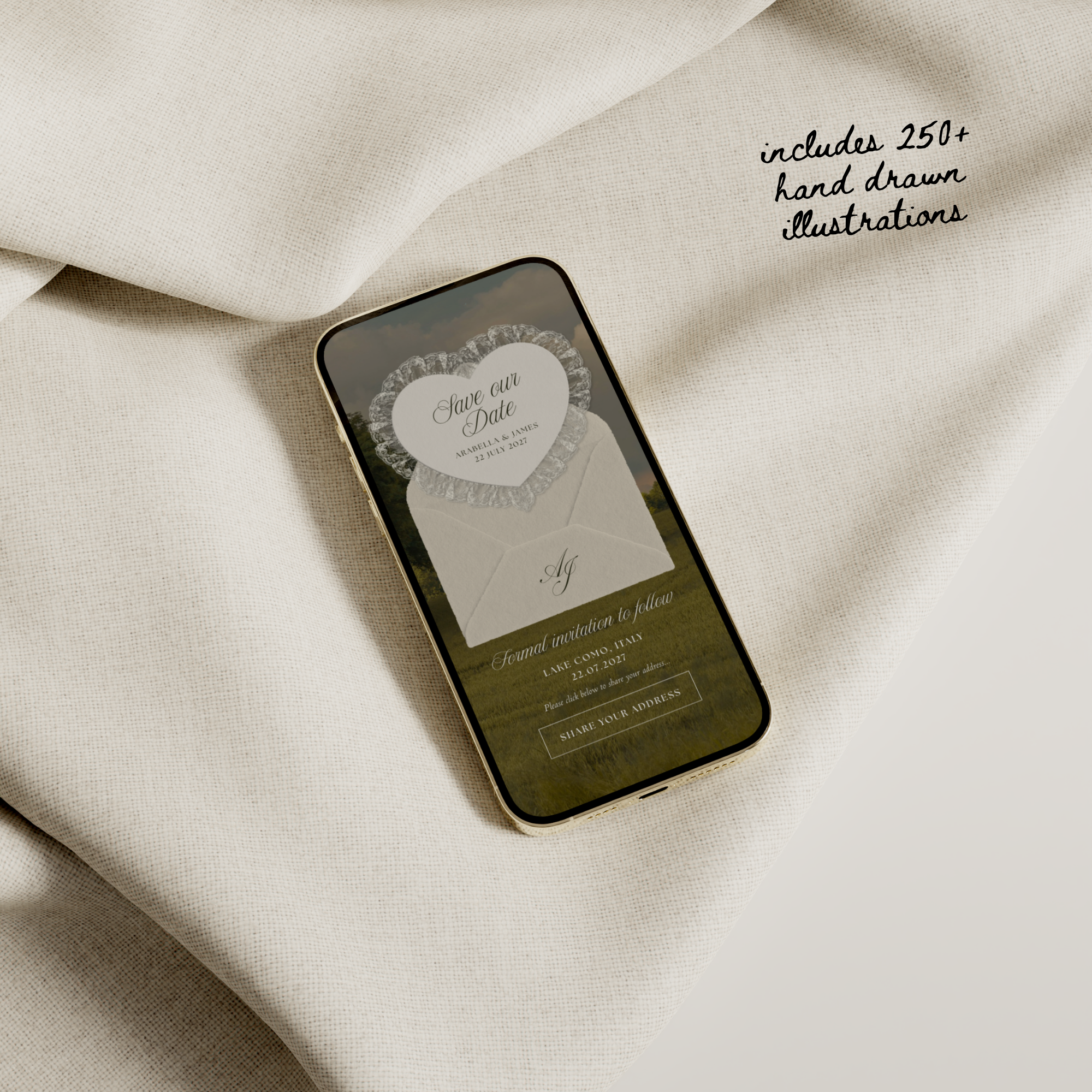 Old Money Save The Date Website Template (Lace 02)