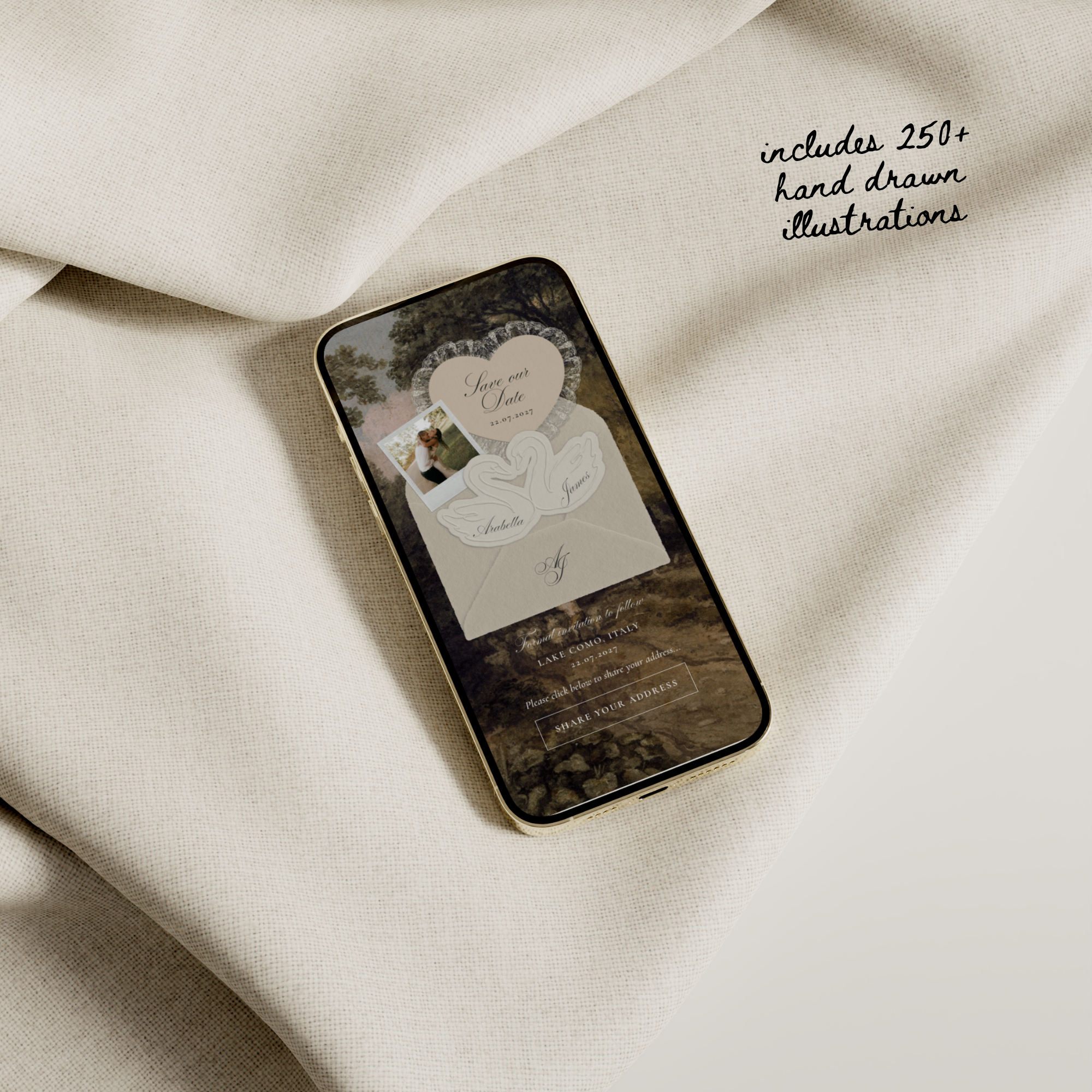 Old Money Save The Date Website Template (Lace 03)