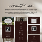 Old Money Wedding Website Template with RSVP (Burgundy)