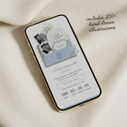 Save The Date Wedding Website Template (Envelope 07 - Blue + Ivory)