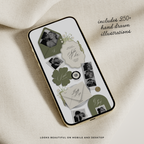 Wedding Website Template with RSVP (Envelope 06 - Sage Green + Ivory)
