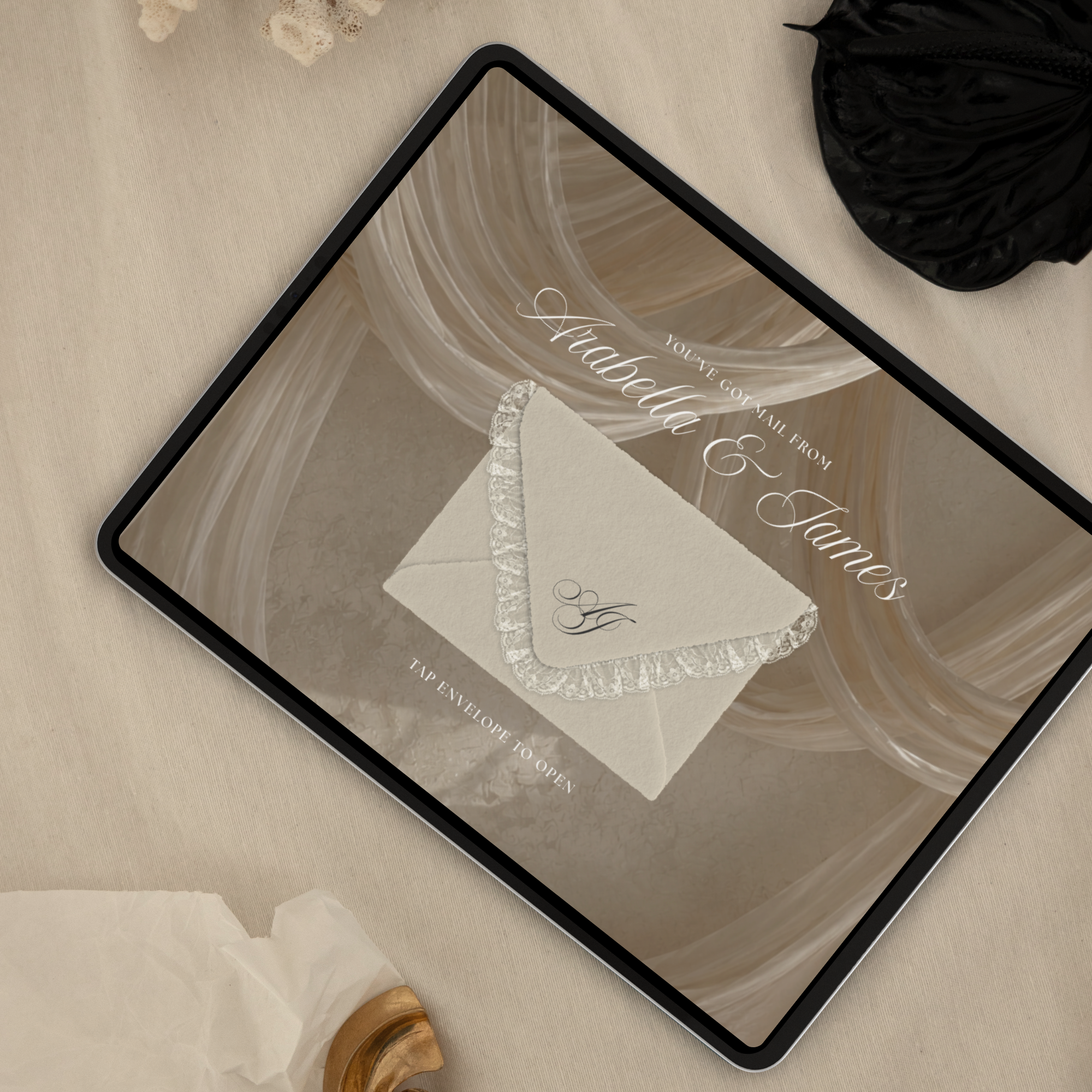 Old Money Save The Date Website Template (Lace 0202)