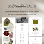 Wedding Website Template with RSVP (Olive Green & Burgundy)