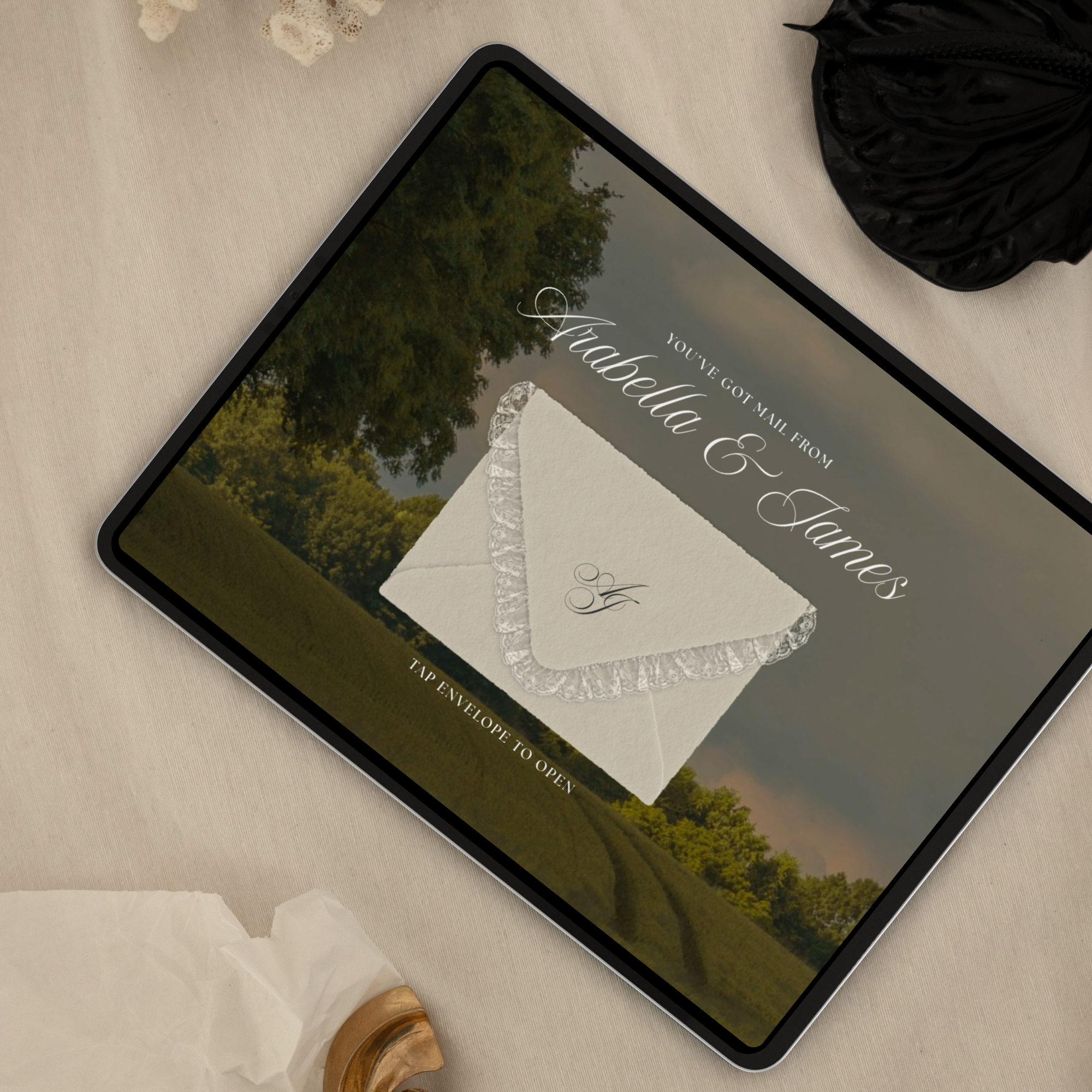 Old Money Save The Date Website Template (Lace 02)
