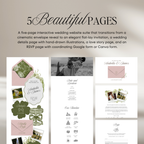 Wedding Website Template with RSVP (Pink & Green)