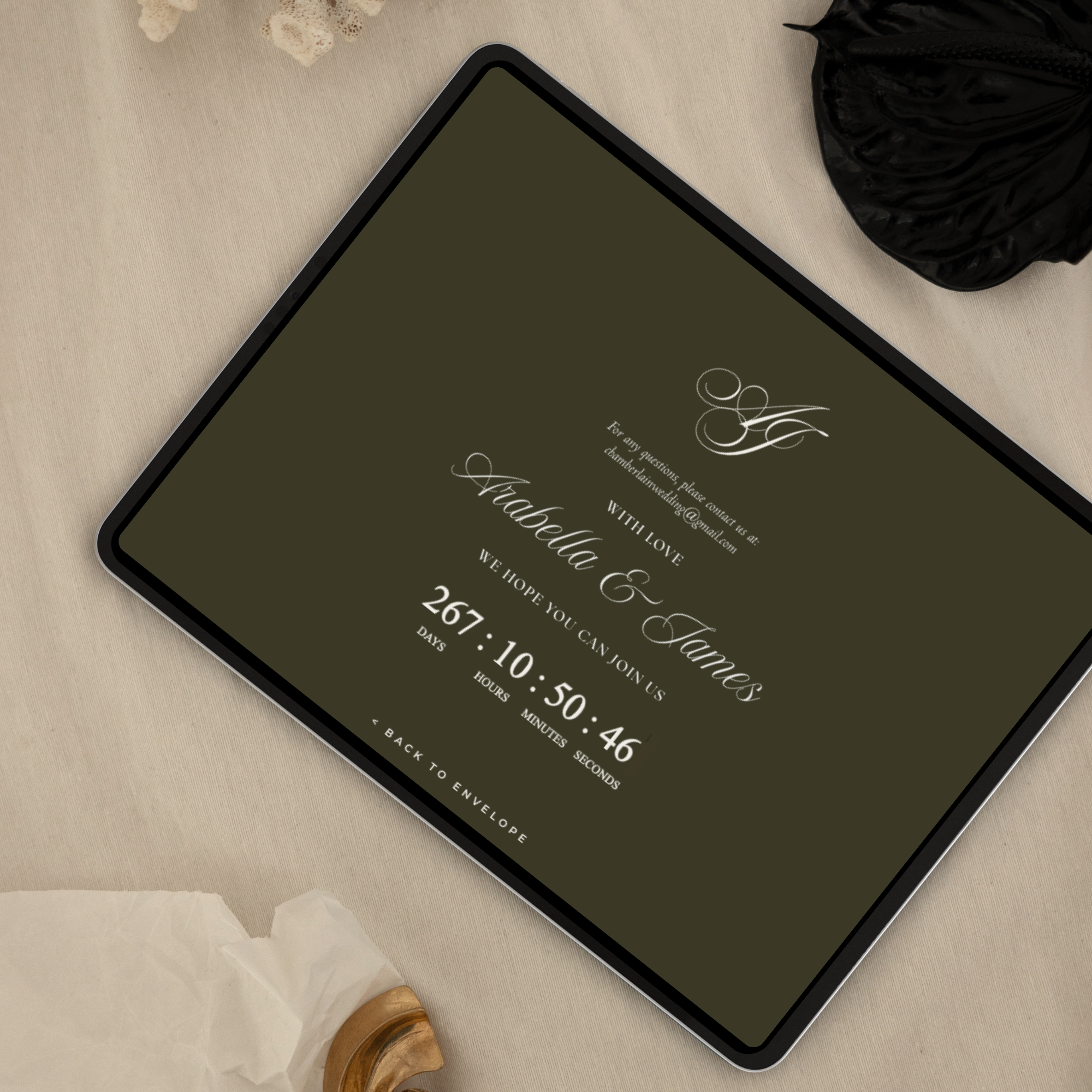 Old Money Save The Date Wedding Website Template (Olive)